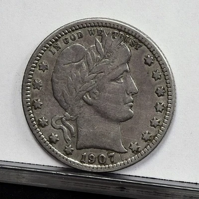 1907-S Barber Quarter - XF Details, Cleaned (#59739-L) - Image 1 of 4