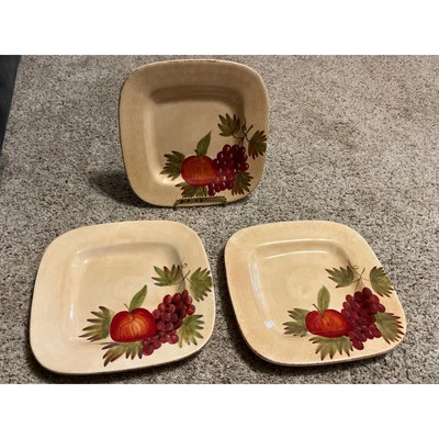 TableTops Unlimited Tuscan Orchard Square Dinner Plates RARE - Image 1 of 4