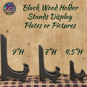 Black Wood Display Holder Stands Plates, Pictures or Plaques Choice - Picture 1 of 7
