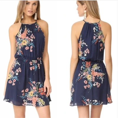 Vestido Makana Floral Seda Azul Marino Joie - Talla Extra Pequeña Foto 1 de 4