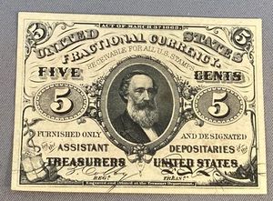 Antique US 5c Fractional Currency Red Back J - Picture 1 of 12