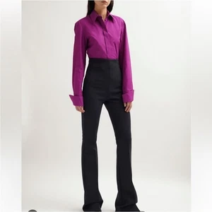 Sportmax | MaxMara Women’s Cotton Taranto Poplin Shirt Button Down Purple Blouse - Picture 1 of 13