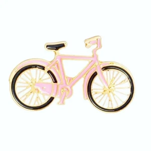 Pink Bicycle Metal Badge Cute Bike Pin Badge or Lapel Pin Perfect Gift - Picture 1 of 1