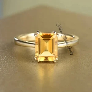 Anello Topazio Giallo Originale - Anello Pietra Nascita Novembre - Gemma Gialla - Foto 1 di 3