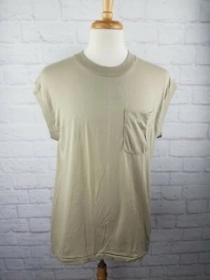 Camiseta De Colección Años 80 90 Fruit of the Loom MARRÓN Bolsillo Surf Skate Punk Sin Mangas XL Foto 1 de 4