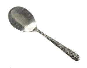 GH French Sterling Silver Handled Tomato Server Repousse Florals, c1930 - Bild 1 von 2