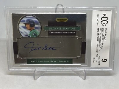 GIANCARLO STANTON 2008 Razor Metal signed  rookie auto BCCG 9 500 hrs - Image 1 of 4