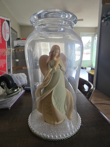 ENESCO Angel Foundations Prayer Angel 9" Stone Resin Figure In Glass