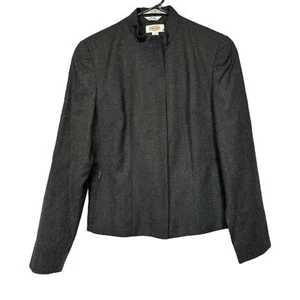Talbots 100 % Wolle grau durchgehender Reißverschluss Langarm Blazer Jacke Größe 4 - Bild 1 von 8