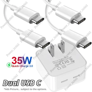 35W Dual USB C Fast Charger Block Adapter For iPad Pro/Air Android Type C Cable - Picture 1 of 15