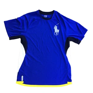 Polo Ralph Lauren Shirt Crew Neck Sz XL (18-20) Youth Polyester Blue Performance - Picture 1 of 6