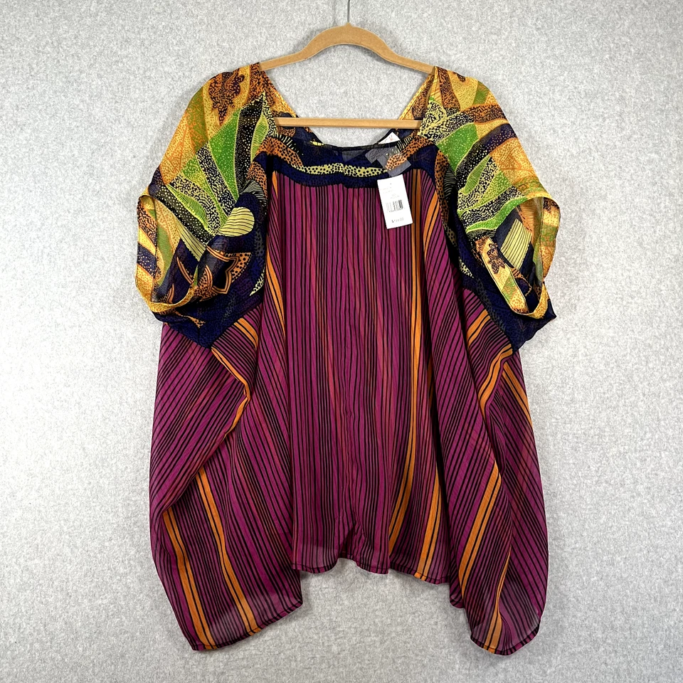 Top túnica transparente manga corta La Rok para mujer M multicolor nuevo con etiquetas Foto 1 de 4