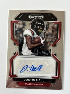 2023 Prizm Draft #RA-JHA Justin Hall 2022 Draft Picks Autos Silver - Image 1 of 2