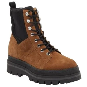 Marc Fisher Brown Espresso Sashia Suede Platform Combat Boot NEW Size 9.5 M - Picture 1 of 10