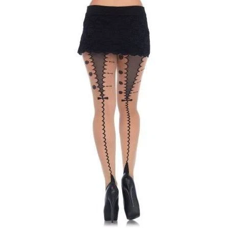 Meia-calça Leg Avenue salto cubano transparente com smoking, boneca sexy desenho animado, tamanho único nova com etiquetas - Imagem 1 de 1