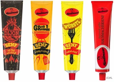 Viererlei Senf von Händlmaier 4 x 200ml Tube - Bild 1 von 3