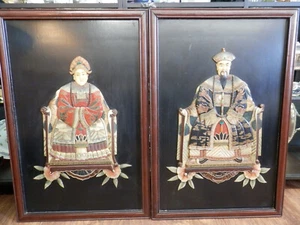 Soapstone Mosaic art pair Emporer and Empress LARGE 24"x36" Highly Detailed - Picture 1 of 8