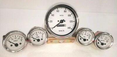 Gauges kit 100 mm mechanical Speedo +Elec Oil + Temp +Volt +Fuel Gauges WC - Image 1 of 3