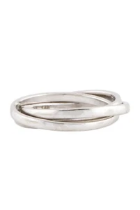 14K WHITE GOLD ROLLING BAND RING Rhodium-plated 14K White Gold Ring Size: 6.75 - Picture 1 of 8