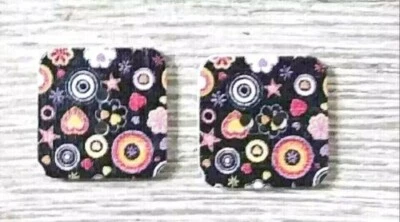 square wood sewing buttons 2 holes 1/2 inch hearts black 2pc set - Image 1 of 2