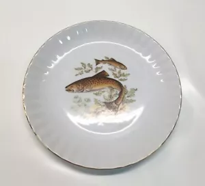 E1) WUNSIEDEL BAVARIA Porzellan Germany Fischteller 24cm Forelle Fisch Motiv - Bild 1 von 4
