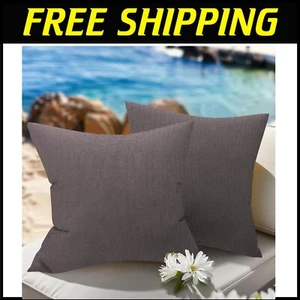 Chic 18x18 Waterproof Outdoor Decorative Pillows - Feather & Down Filled, Grey - Picture 1 of 10