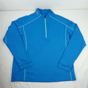 Camisa Ibkul Preformance Pequeña Hombre Azul 1/4 Cremallera Ropa Activa Golf Pullover - Imagen 1 de 11