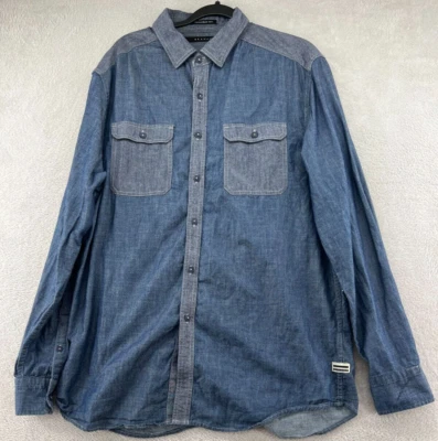 Sean John Shirt Mens 2XL Denim Button Up Chambray Long Sleeve Tailored Fit - Image 1 of 4