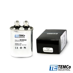 Condensador de funcionamiento ovalado TEMCo 10 uf/MFD 370-440 voltios VAC 50/60 Hz - Lote-1 - Imagen 1 de 5