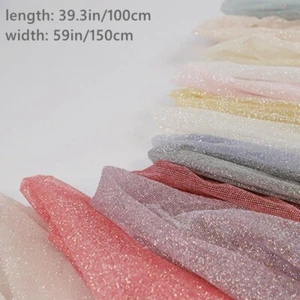 1M Rhinestone Mesh Fabric Cloth Shiny Glitter Wedding Dress Stage Prop Decor - Bild 1 von 23