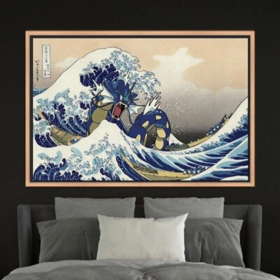 Wave Off Kanagawa, Japanese Canvas Art, Sea Canvas Art, Gift For Kids,Dragon Art - Image 1 of 4