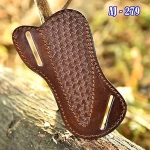 USA EDC Fixed Blade Messer Lederscheide Messer Holster Gürtel Trageschlaufe Scheide - Bild 1 von 5