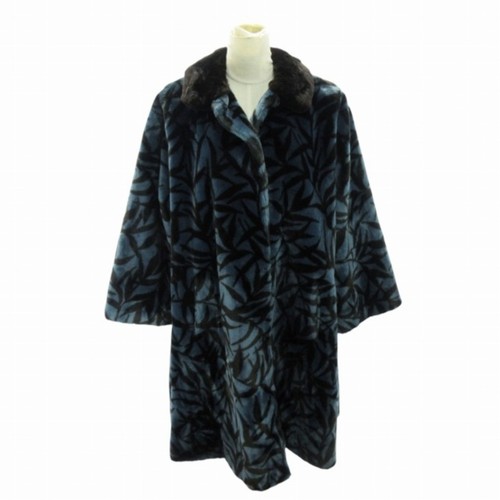 SAINT LAURENT (YSL) Cappotto Yves Saint Laurent pelliccia di coniglio modello totale lunghezza lunga nero blu usa