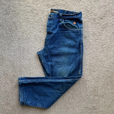 Wrangler FR Jeans Mens 38x30 Relaxed Fit Distressed Fire Resistant Straight Leg - Image 1 of 4