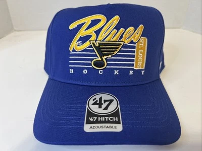 NWT St Louis Blues Hockey Snapback Hat Hitch 47 Brand Script NHL OSFA New - Image 1 of 4