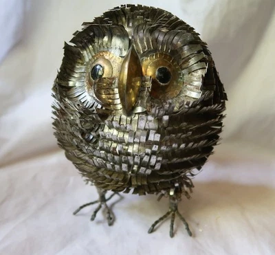 1970s Vintage Sergio Bustamante Owl Sculpture 6.5 Inches Tall - Image 1 of 4