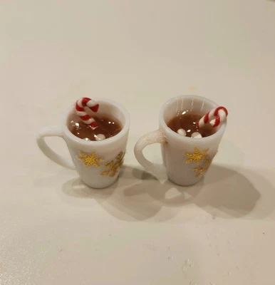 1:6 Scale Christmas Mug Miniature Fashion Doll Barbie Egg Nog Hot Chocolate Xmas - Image 1 of 4