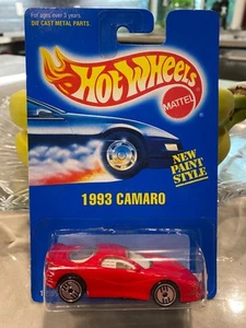 Hot Wheels 1993 Camaro #262 Red All Blue Card UH Wheels - Picture 1 of 1