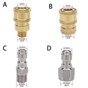 Pressure Washer Coupling Quick Release Adapter 1/4\\\ Male Male Fitting New - Picture 1 of 43