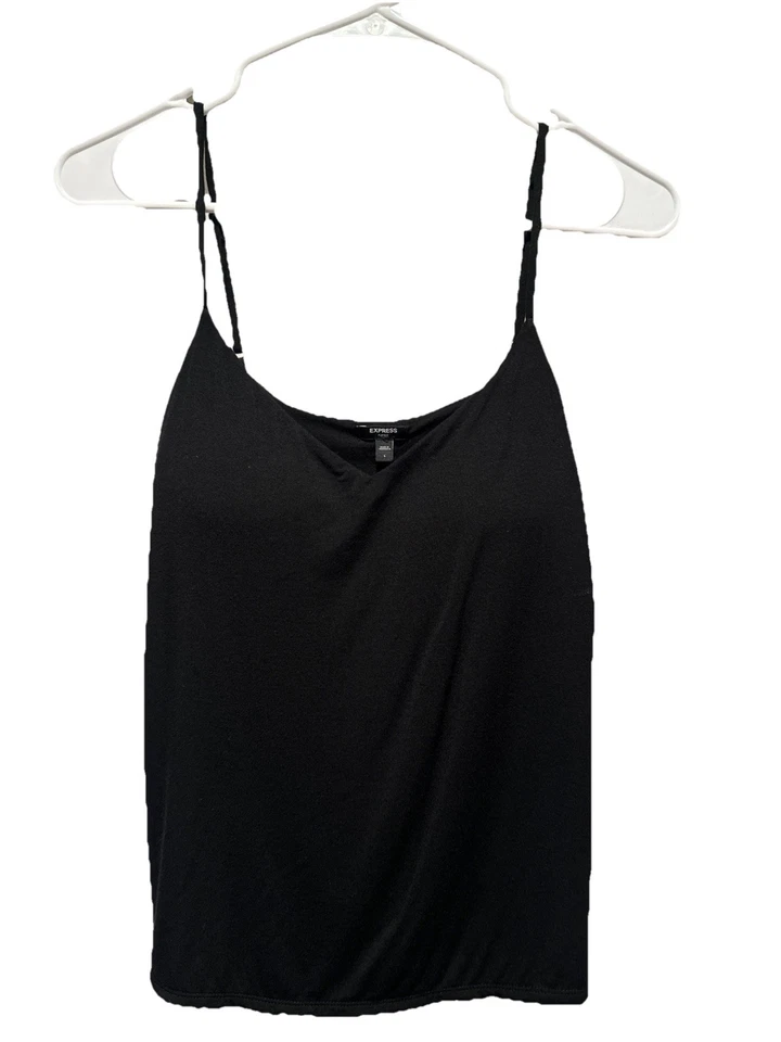 Express Black Cami Built In Bra Top Women’s Spaghetti Strap Sleeveless Size L - Image 1 of 4