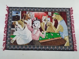 Vintage Französische Hunde Szene Wandbehang Wandteppich 143x98cm - Bild 1 von 12