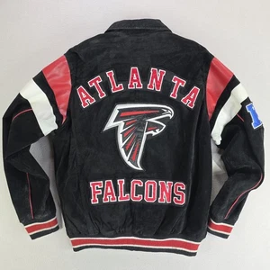 Atlanta Falcons Suede Jacket Varsity Medium Black G-III Apparel Patch Spellout - Bild 1 von 18