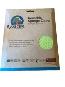 ✅NEW 5 Reusable Sponge Cloths Eco  compostable similar Trader Joe's set new - Picture 1 of 2