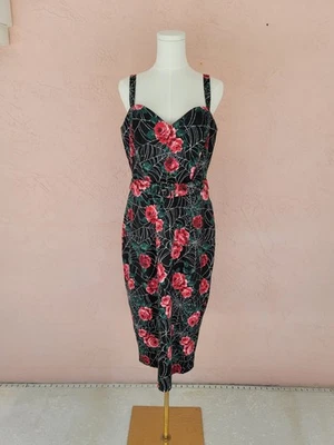 Vestido Vixen By Micheline Pitt Spiderweb Sweetheart con estampado de rosas rosadas Foto 1 de 4