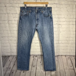 Levi’s 501 Jeans Herren 38x32 Button Fly Original Fit Medium Wash Denim - Bild 1 von 11