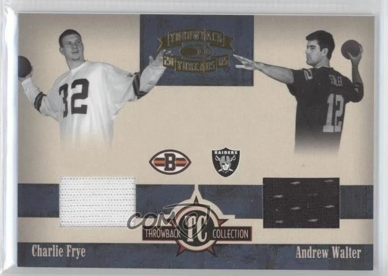 2005 Donruss Throwback Threads Material Charlie Frye Andrew Walter Rookie RC - Image 1 of 2