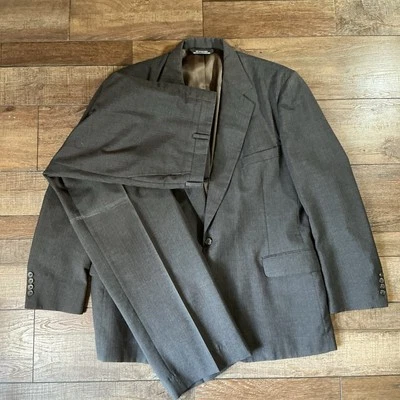 John Alexander 2 Piece Suit Set 42R Blazer 40x30 Pants Charcoal Gray Mens #39609 - Image 1 of 4