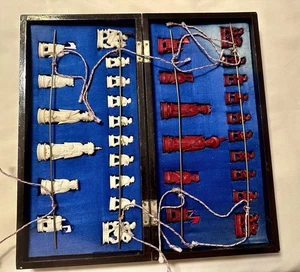 Vintage Chinese Chess Set with Handcarved Pieces - Picture 1 of 7