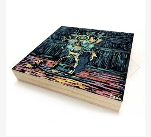 Spaceflowers: James Eads wood panel. Space Flowers - Image 1 of 1