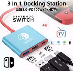 Type C USB-C HDMI Cable Adapter For Nintendo Switch IPHONE 15 16 Pro Max Galaxy - Picture 1 of 3